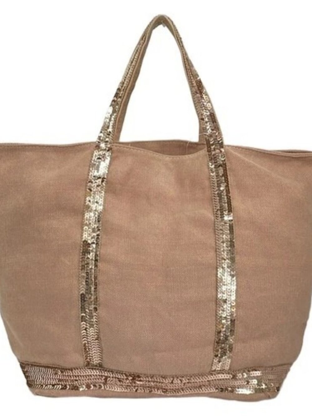 vanessa bruno Pink Canvas Sequins Tote Bag